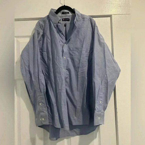 Men’s Chaps Blue Long Sleeve Button Down Shirt Size 17/17 1/2 34/35 - Picture 2 of 5